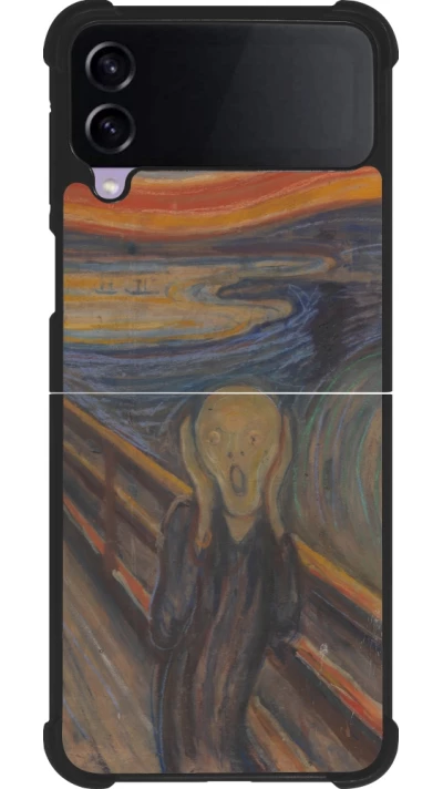 Coque Samsung Galaxy Z Flip3 5G - Silicone rigide noir Tableau art - Le Cri - Edvard Munch
