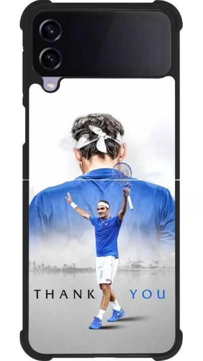 Coque Samsung Galaxy Z Flip3 5G - Silicone rigide noir Thank you Roger