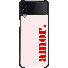 Coque Samsung Galaxy Z Flip3 5G - Silicone rigide noir Valentine 2024 amor