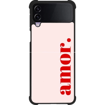 Coque Samsung Galaxy Z Flip3 5G - Silicone rigide noir Valentine 2024 amor