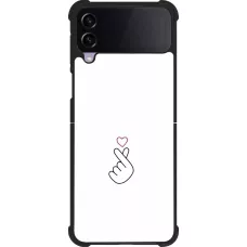 Coque Samsung Galaxy Z Flip3 5G - Silicone rigide noir Valentine 2024 heart by Millennials