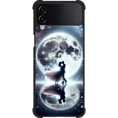 Coque Samsung Galaxy Z Flip3 5G - Silicone rigide noir Valentine 2024 Love under the moon