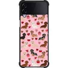 Coque Samsung Galaxy Z Flip3 5G - Silicone rigide noir Valentine 2024 puppy love