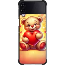 Samsung Galaxy Z Flip3 5G Case Hülle - Silikon schwarz Valentin 2024 Teddy Liebe