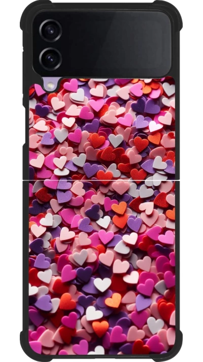 Coque Samsung Galaxy Z Flip3 5G - Silicone rigide noir Valentine 2025 Confetti