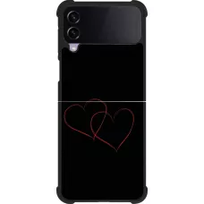 Samsung Galaxy Z Flip3 5G Case Hülle - Silikon schwarz Valentine 2023 attached heart