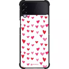 Coque Samsung Galaxy Z Flip3 5G - Silicone rigide noir Valentine 2022 Many pink hearts