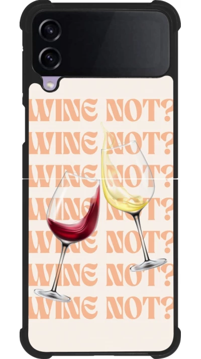 Coque Samsung Galaxy Z Flip3 5G - Silicone rigide noir Wine not
