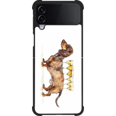 Samsung Galaxy Z Flip3 5G Case Hülle - Silikon schwarz Wine Teckel