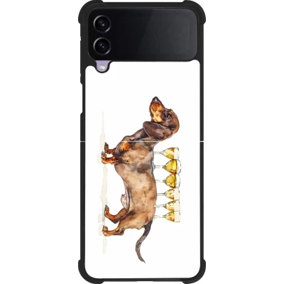 Samsung Galaxy Z Flip3 5G Case Hülle - Silikon schwarz Wine Teckel