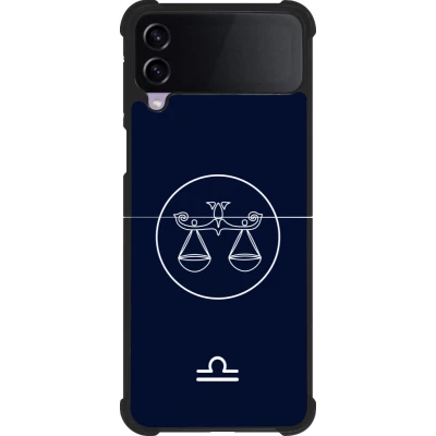 Coque Samsung Galaxy Z Flip4 - Silicone rigide noir Astrologie Balance