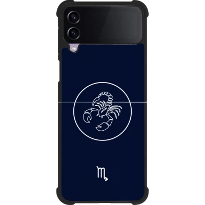Coque Samsung Galaxy Z Flip4 - Silicone rigide noir Astrologie Scorpion