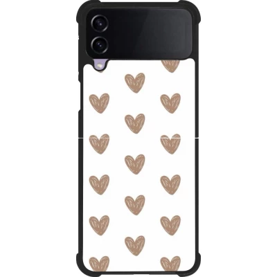 Coque Samsung Galaxy Z Flip4 - Silicone rigide noir Autumn 2024 brown hearts
