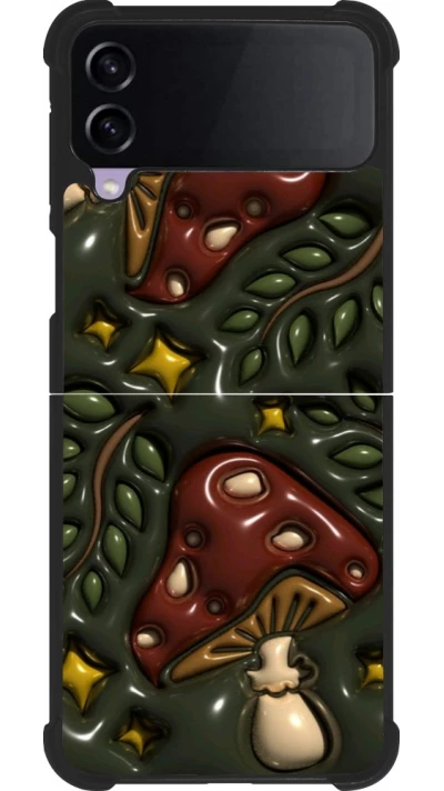 Coque Samsung Galaxy Z Flip4 - Silicone rigide noir Autumn 26 3D mushrooms