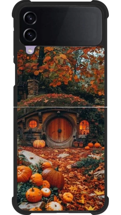 Coque Samsung Galaxy Z Flip4 - Silicone rigide noir Autumn 26 Hobbit house
