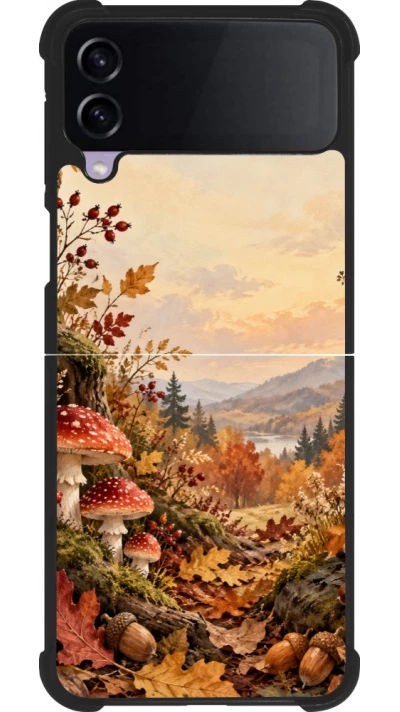 Coque Samsung Galaxy Z Flip4 - Silicone rigide noir Autumn 26 Illustrated Autumn