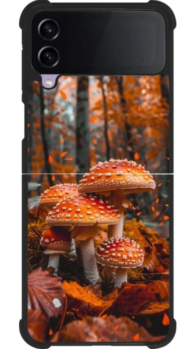 Coque Samsung Galaxy Z Flip4 - Silicone rigide noir Autumn 26 Mushrooms in the woods