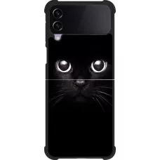 Coque Samsung Galaxy Z Flip4 - Silicone rigide noir Cat eyes