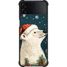 Coque Samsung Galaxy Z Flip4 - Silicone rigide noir Christmas 25 Bear