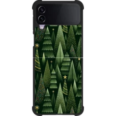 Coque Samsung Galaxy Z Flip4 - Silicone rigide noir Christmas 25 Pattern Xmas Tree
