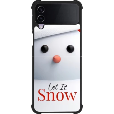 Coque Samsung Galaxy Z Flip4 - Silicone rigide noir Christmas 25 Xmas Snowman