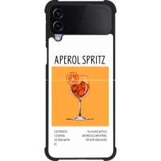 Coque Samsung Galaxy Z Flip4 - Silicone rigide noir Cocktail recette Aperol Spritz