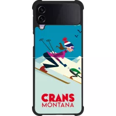 Samsung Galaxy Z Flip4 Case Hülle - Silikon schwarz Crans-Montana Ski Downhill