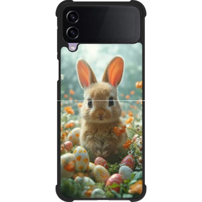 Coque Samsung Galaxy Z Flip4 - Silicone rigide noir Easter 2026 Rabbit in the garden