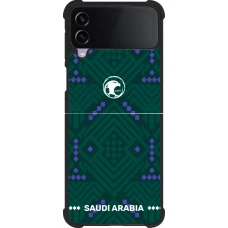 Coque Samsung Galaxy Z Flip4 - Silicone rigide noir Maillot de football Arabie saoudite 2026 personnalisable
