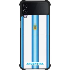 Coque Samsung Galaxy Z Flip4 - Silicone rigide noir Maillot de football Argentine 2026 personnalisable