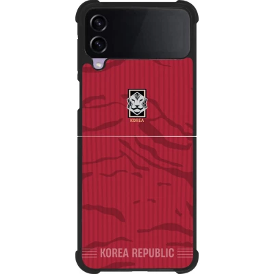 Coque Samsung Galaxy Z Flip4 - Silicone rigide noir Maillot de football Corée du Sud 2026 personnalisable