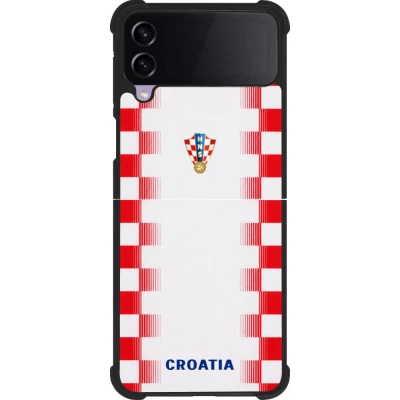 Samsung Galaxy Z Flip4 Case Hülle - Silikon schwarz Kroatien 2026 personalisierbares Fussballtrikot