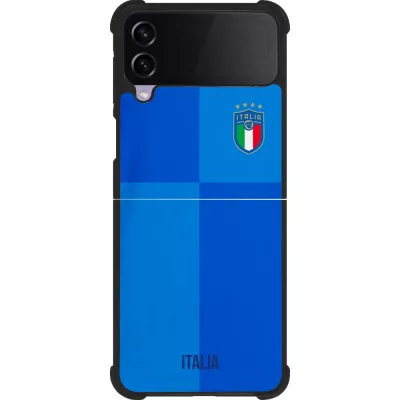 Coque Samsung Galaxy Z Flip4 - Silicone rigide noir Maillot de football Italie 2022 personnalisable