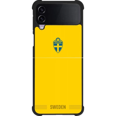 Coque Samsung Galaxy Z Flip4 - Silicone rigide noir Maillot de football Suède 2026 personnalisable