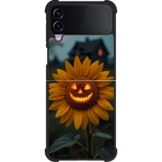Samsung Galaxy Z Flip4 Case Hülle - Silikon schwarz Halloween 2026 Evil Sunflower