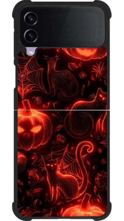 Samsung Galaxy Z Flip4 Case Hülle - Silikon schwarz Halloween 2026 Pattern Halloween
