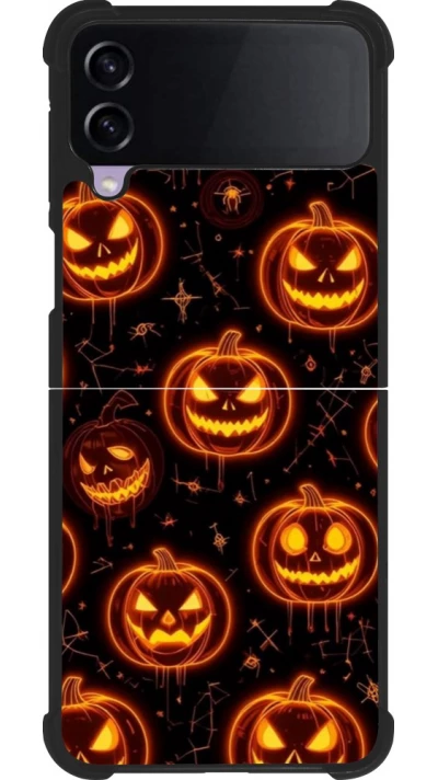 Samsung Galaxy Z Flip4 Case Hülle - Silikon schwarz Halloween 2026 Pattern Pumpkins
