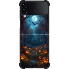 Samsung Galaxy Z Flip4 Case Hülle - Silikon schwarz Halloween 2026 Road of Pumpkins