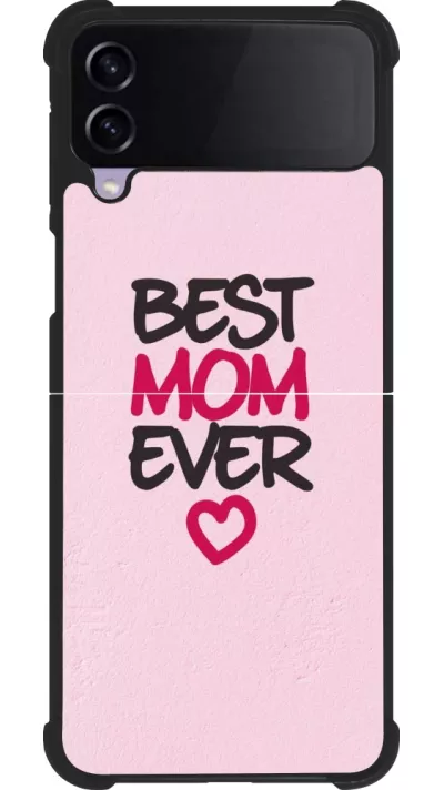 Samsung Galaxy Z Flip4 Case Hülle - Silikon schwarz Mom 2023 best Mom ever pink