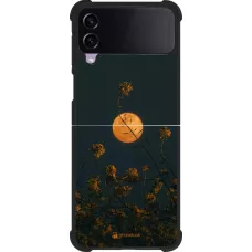 Samsung Galaxy Z Flip4 Case Hülle - Silikon schwarz Moon Flowers