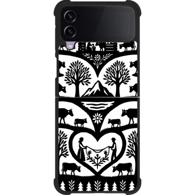 Coque Samsung Galaxy Z Flip4 - Silicone rigide noir Poya Suisse 2