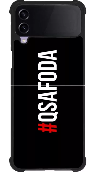 Coque Samsung Galaxy Z Flip4 - Silicone rigide noir Qsafoda 1