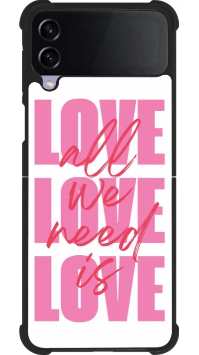 Coque Samsung Galaxy Z Flip4 - Silicone rigide noir Saint Valentines Day 26 Love all we need is