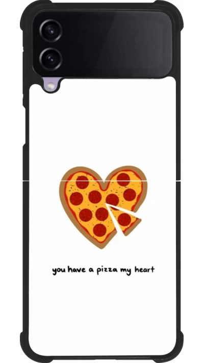 Coque Samsung Galaxy Z Flip4 - Silicone rigide noir Saint Valentines Day 26 You have my pizza heart