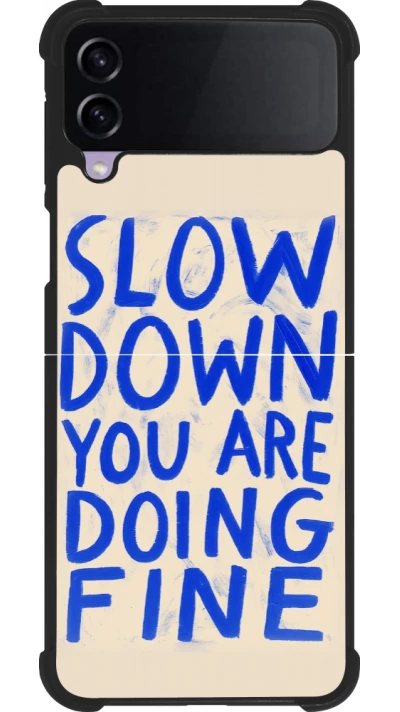 Coque Samsung Galaxy Z Flip4 - Silicone rigide noir Slow down 2026