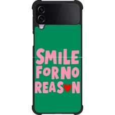 Coque Samsung Galaxy Z Flip4 - Silicone rigide noir Smile for no reason 2026