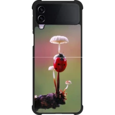 Coque Samsung Galaxy Z Flip4 - Silicone rigide noir Ladybird on a mushroom Spring 2026