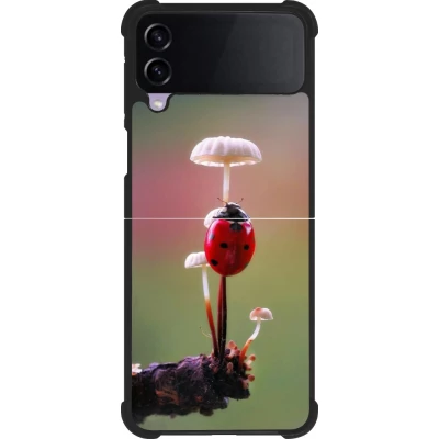 Coque Samsung Galaxy Z Flip4 - Silicone rigide noir Ladybird on a mushroom Spring 2026