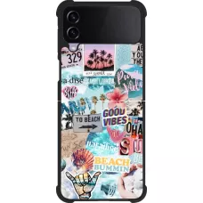 Coque Samsung Galaxy Z Flip4 - Silicone rigide noir Summer 20 collage