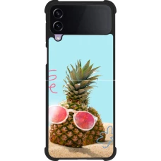 Samsung Galaxy Z Flip4 Case Hülle - Silikon schwarz Pineapple with glasses Summer 2026